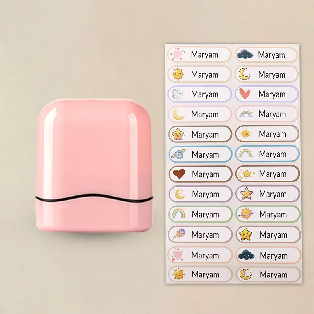 Personalized Custom Name Rubber Stamp + 100 Stickers – Self-Signing Stationery Set 2026