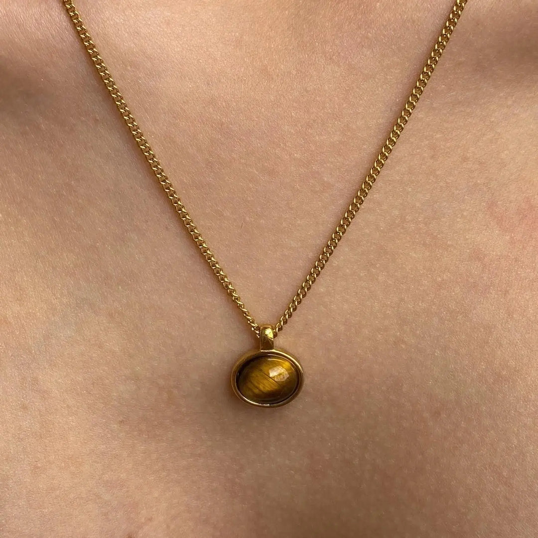 Layered Gold Tone Necklace Set With Resin Stone Pendants Boho Statement jewelry Gift Idea Fall 2026