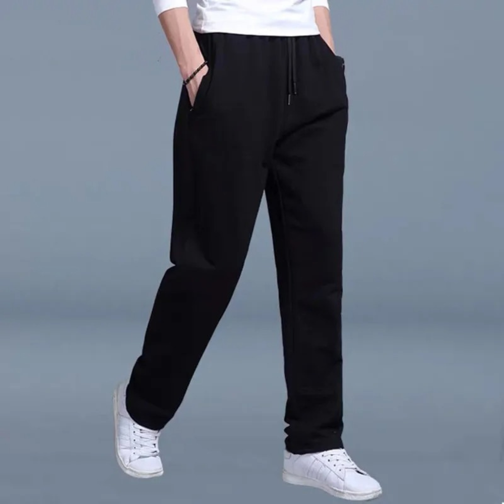 Light Summer Jogging Pants for Men, Comfortable Wide Leg SweatPants with Adjustable Waistband, Cotton Training Joggers