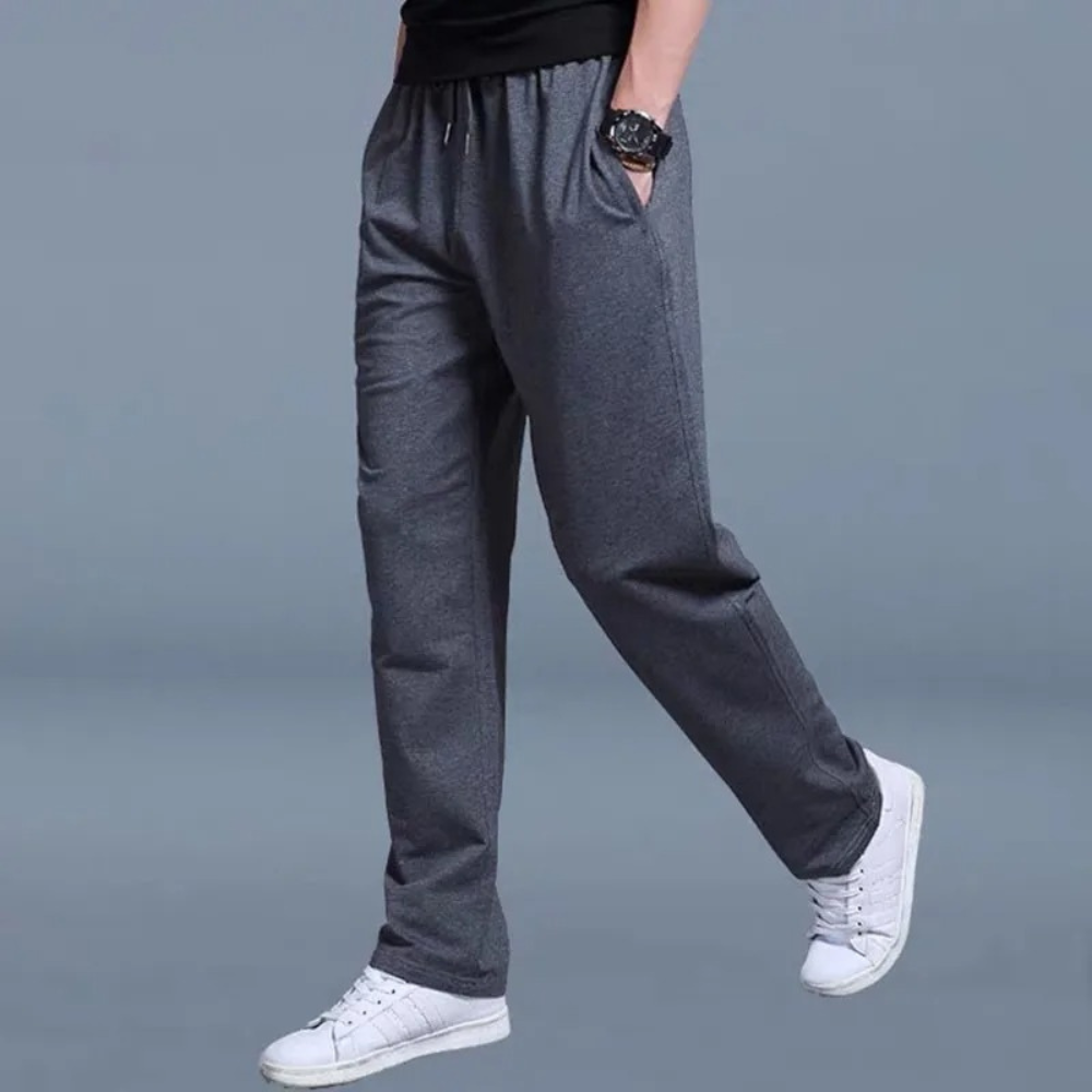 Light Summer Jogging Pants for Men, Comfortable Wide Leg SweatPants with Adjustable Waistband, Cotton Training Joggers