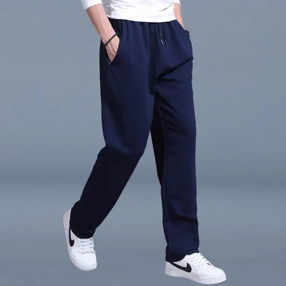 Light Summer Jogging Pants for Men, Comfortable Wide Leg SweatPants with Adjustable Waistband, Cotton Training Joggers