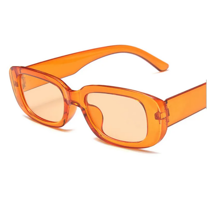 Breathable women’s retro sunglasses – rectangular frame, UV400 protection, for summer outings