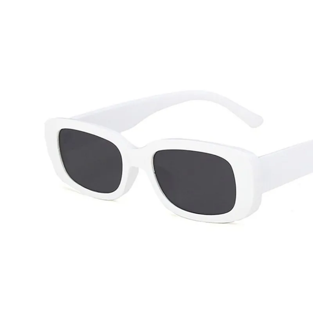 Breathable women’s retro sunglasses – rectangular frame, UV400 protection, for summer outings