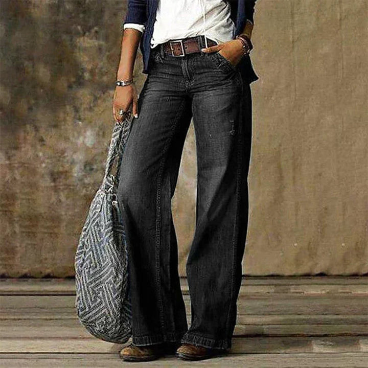 Breathable women’s wide-leg Pants – classic denim style, comfortable, for everyday wear