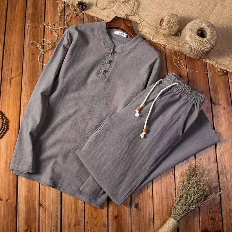 Breathable men’s cotton loungewear set – relaxed fit, lightweight, for everyday comfort