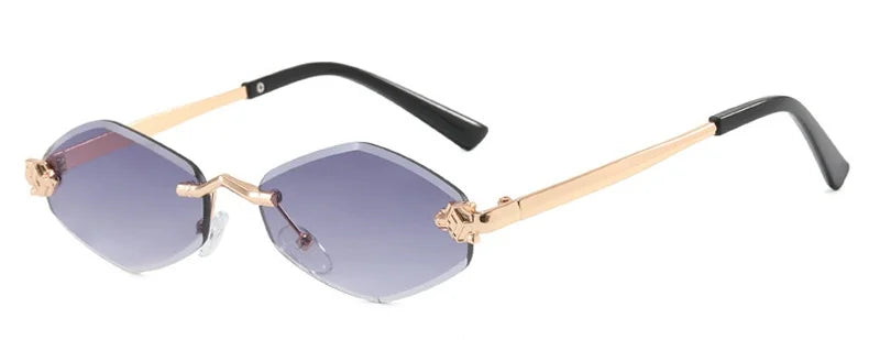 Lightweight women’s polygonal sunglasses – metal frame, vintage-inspired design, for everyday use