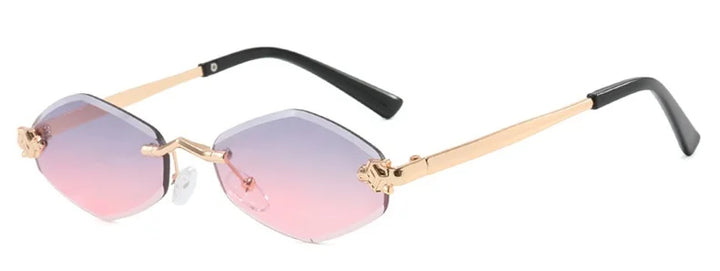 Lightweight women’s polygonal sunglasses – metal frame, vintage-inspired design, for everyday use