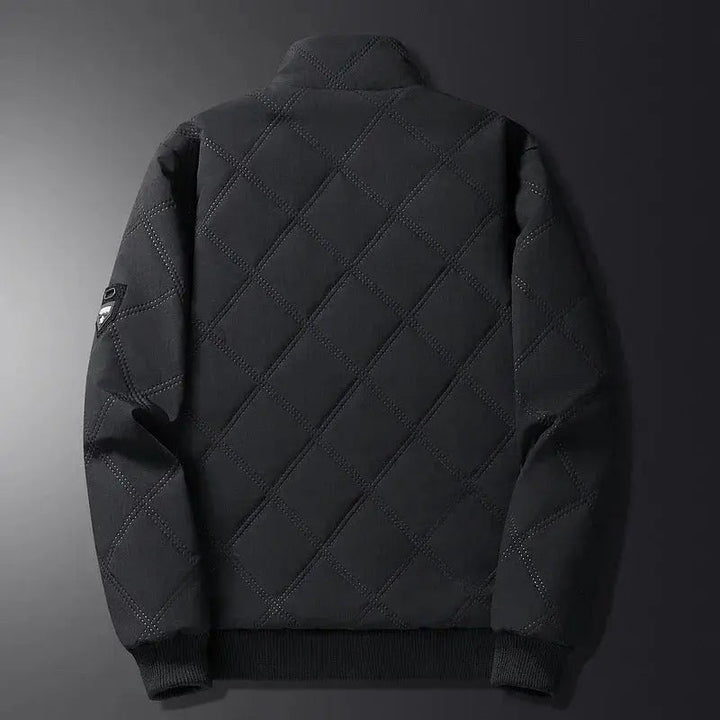 Windproof Men’s Jacket - Quilted Bomber Fleece Lined Hiking
