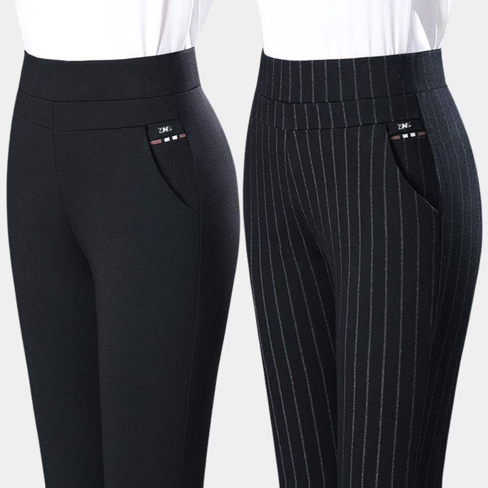 Comfortable women’s stretch Pants – high waist, flexible material, for casual and office wear