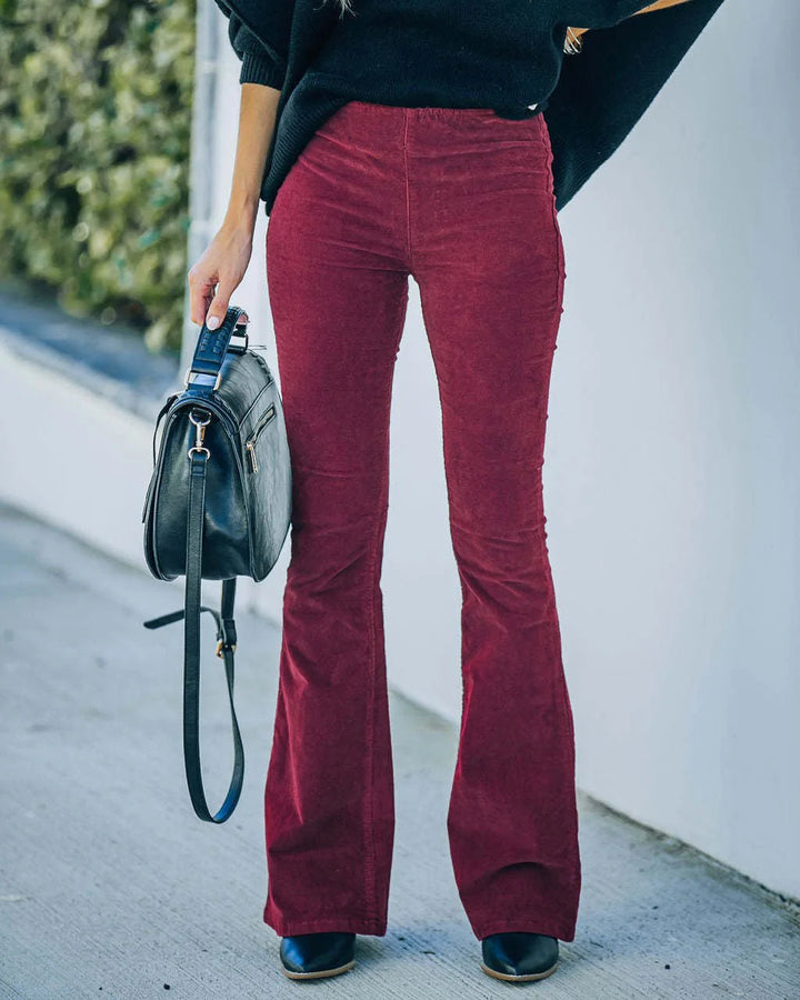 Comfortable women’s flared Pants – high-waisted, soft fabric, for summer