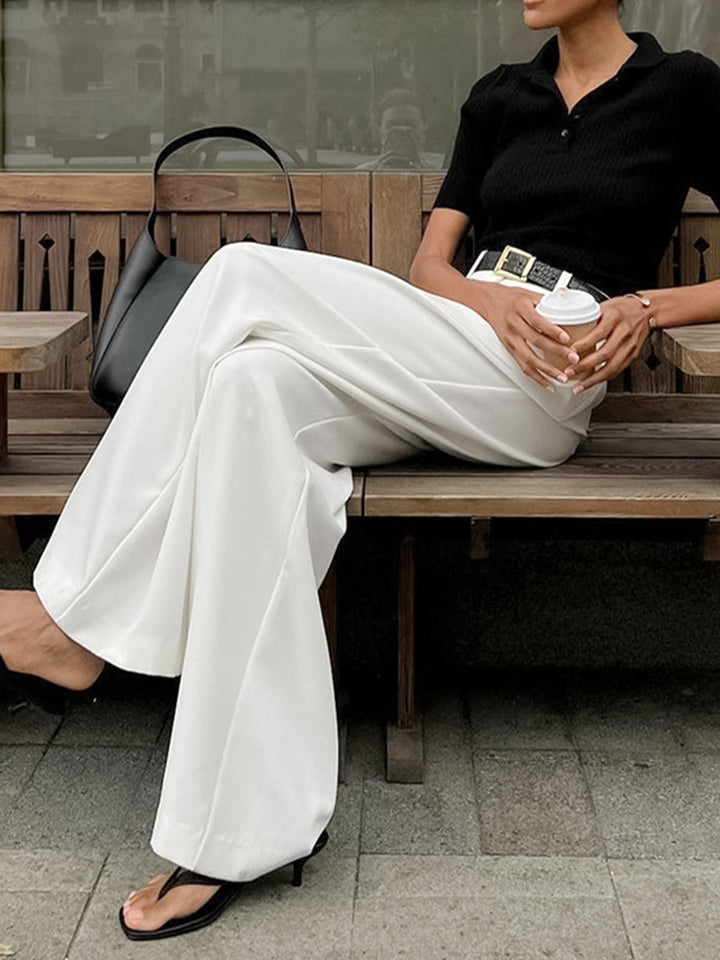 Breathable women’s wide-leg Pants – relaxed fit, easy-care fabric, for casual and office wear