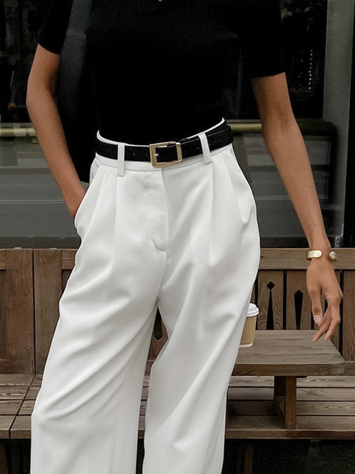 Breathable women’s wide-leg Pants – relaxed fit, easy-care fabric, for casual and office wear