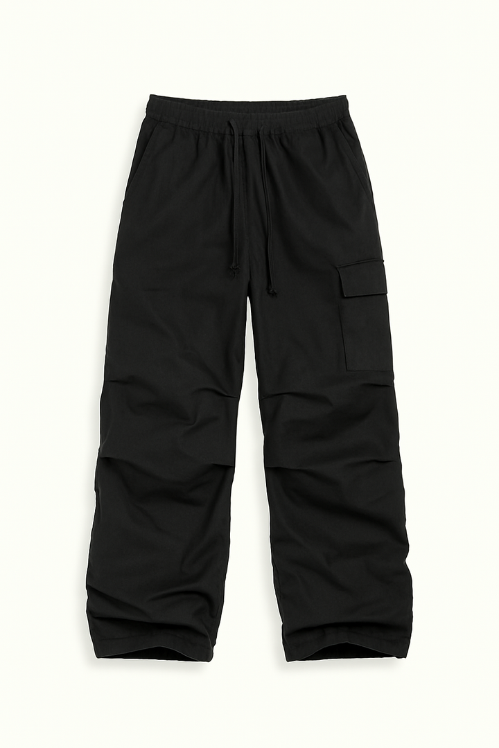 Black Cargo Pants for Women with Adjustable Waist, Multiple Pockets, and Relaxed Fit for Versatile Styling