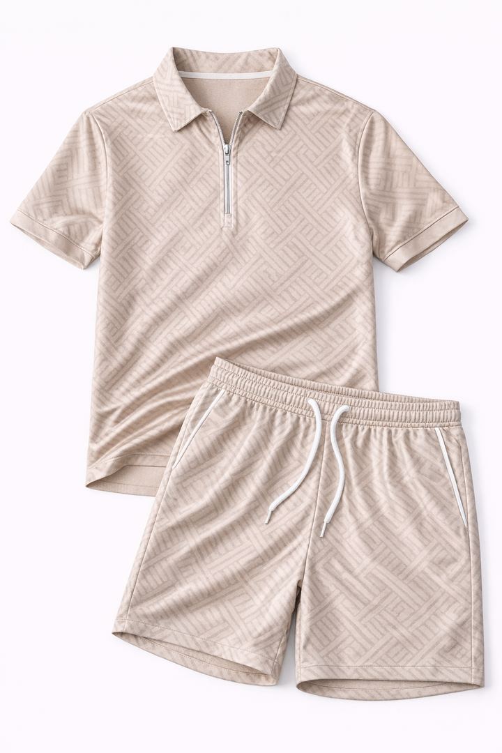 Breathable men’s summer set – polo shirt and shorts, for casual outings