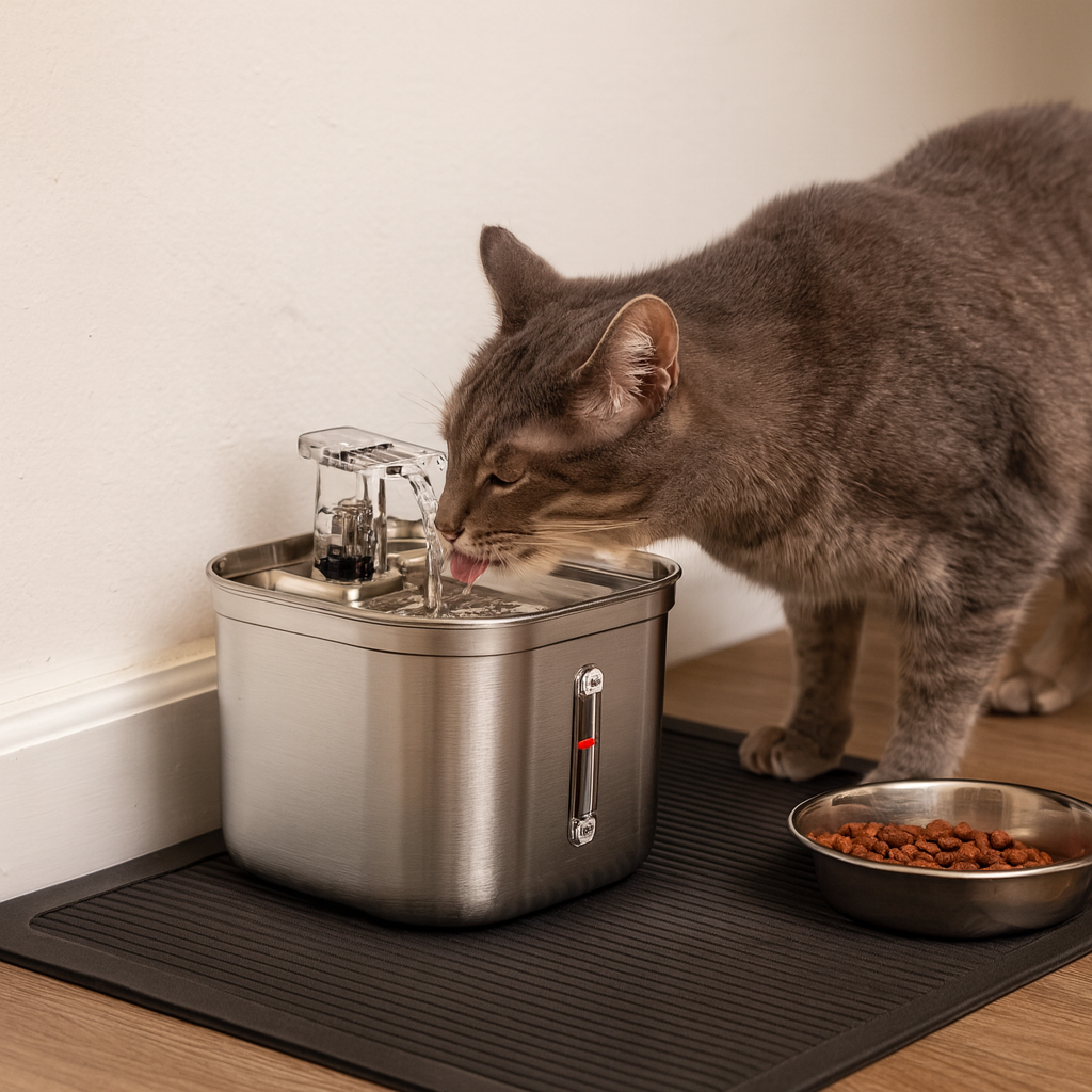 Stainless Steel Automatic Pet Water Dispenser with Intelligent Filtration for Cats and Dogs