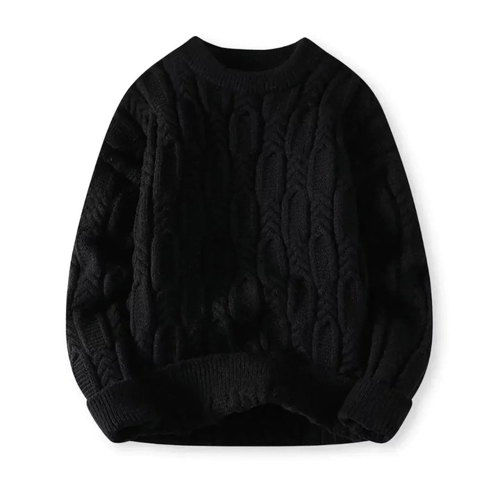 Warm Men’s Sweater - Cable Knit, Chunky, For Winter