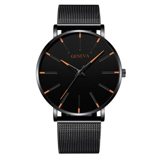 Slim men’s business watch – minimalist design, stainless steel, for everyday and formal occasions