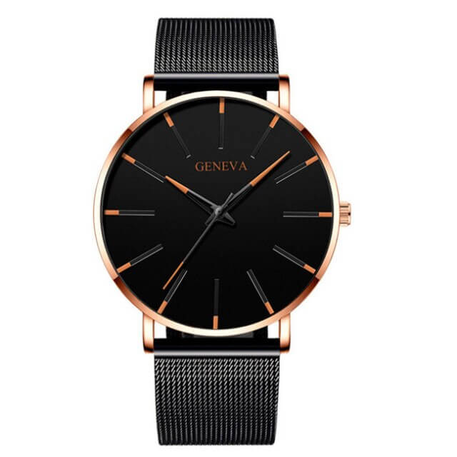 Slim men’s business watch – minimalist design, stainless steel, for everyday and formal occasions