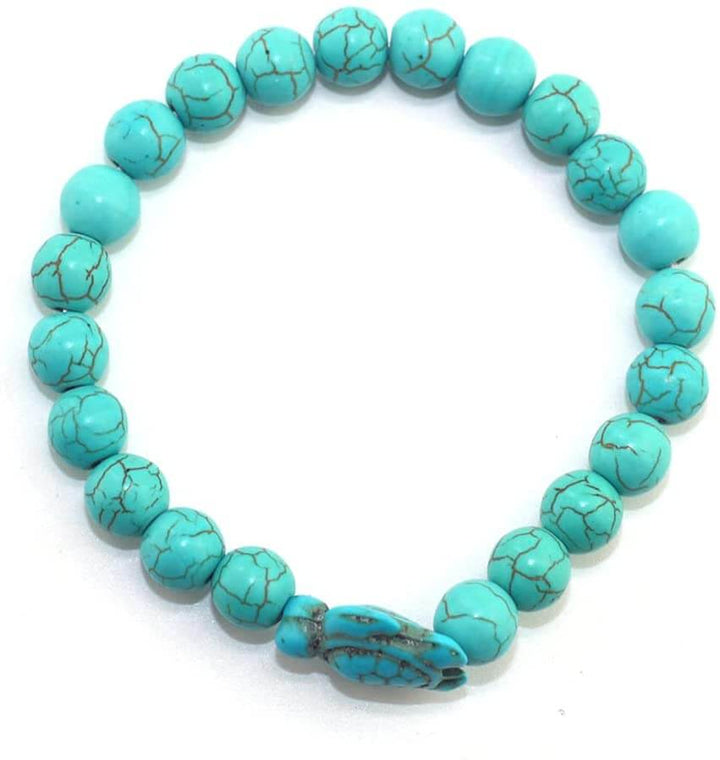 Empowering unisex gemstone bracelet – elastic design, zinc alloy, for beach outings