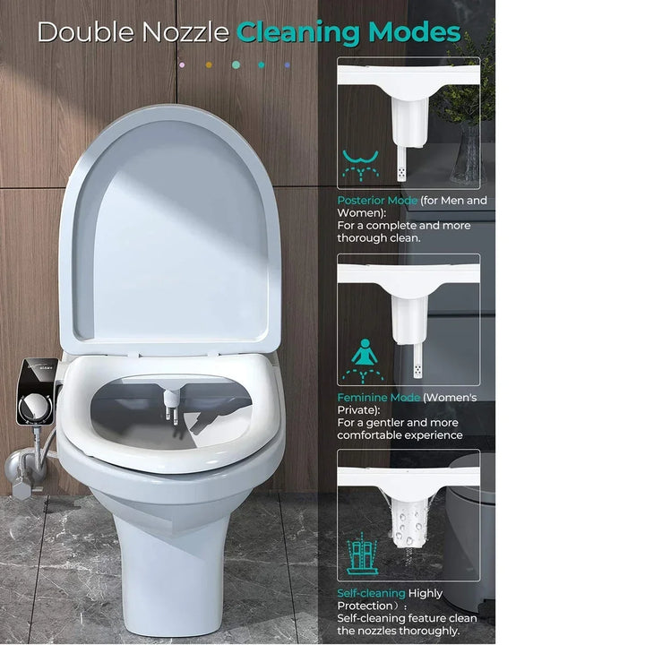 Bidet Toilet Seat Attachment Dual Nozzle Self Cleaning Non Electric Fall 2026 Home Upgrade