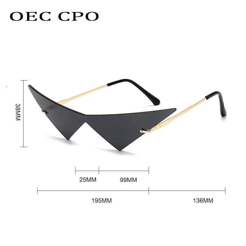 Cat Eye Sunglasses Rimless Oversized Triangle Frame Summer 2026 Trend UV400 Protection