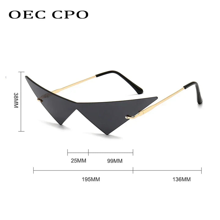 Cat Eye Sunglasses Rimless Oversized Triangle Frame Summer 2026 Trend UV400 Protection