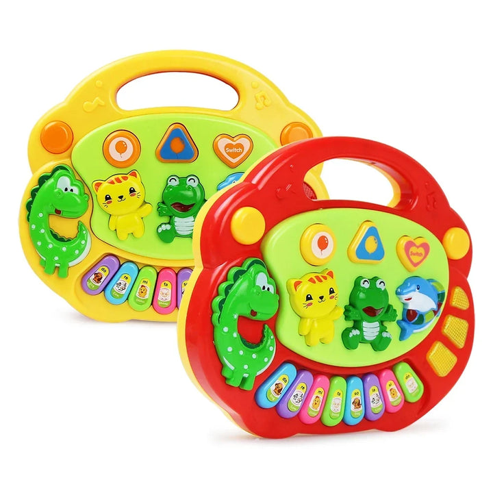 Kids Cartoon Piano Keyboard Game - Animal Sounds Music Toy, Educational Instrument for Babies and Toddlers, Flashing Light Fun