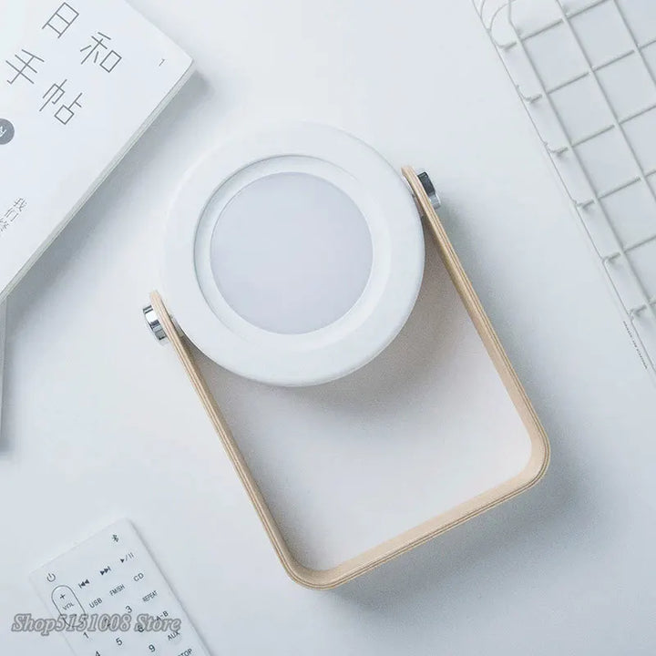 Creative Wood Handle Folding LED Night Light Lantern for Reading, USB Charging