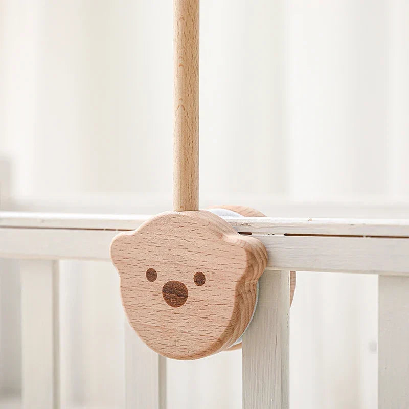 Baby Crib Mobile Wooden Nursery Newborn Sensory Toys