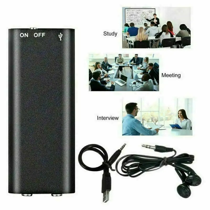 Voice Recorder Ultra Thin Mini Digital Dictaphone Compact