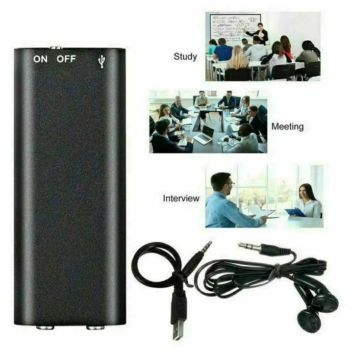 Voice Recorder Ultra Thin Mini Digital Dictaphone Compact
