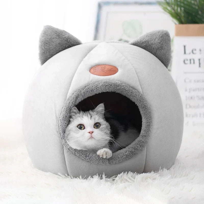 New Deep Sleep Comfort Cat Bed - Cozy Indoor Cave Nest for Pets