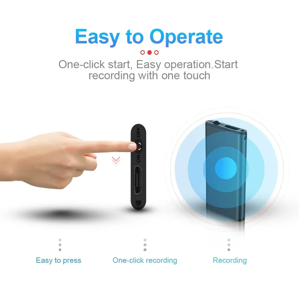 Voice Recorder Ultra Thin Mini Digital Dictaphone Compact