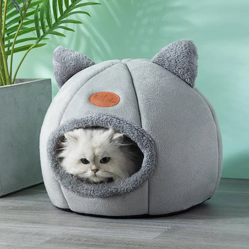 New Deep Sleep Comfort Cat Bed - Cozy Indoor Cave Nest for Pets