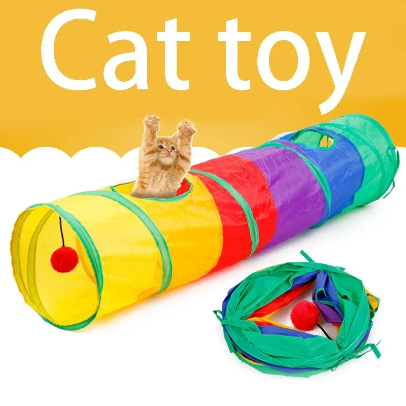 Cat Tunnel Pet Tube - Collapsible Indoor Outdoor Toy for Kittens and Puppies, Fun Hiding and Exercising Puzzle