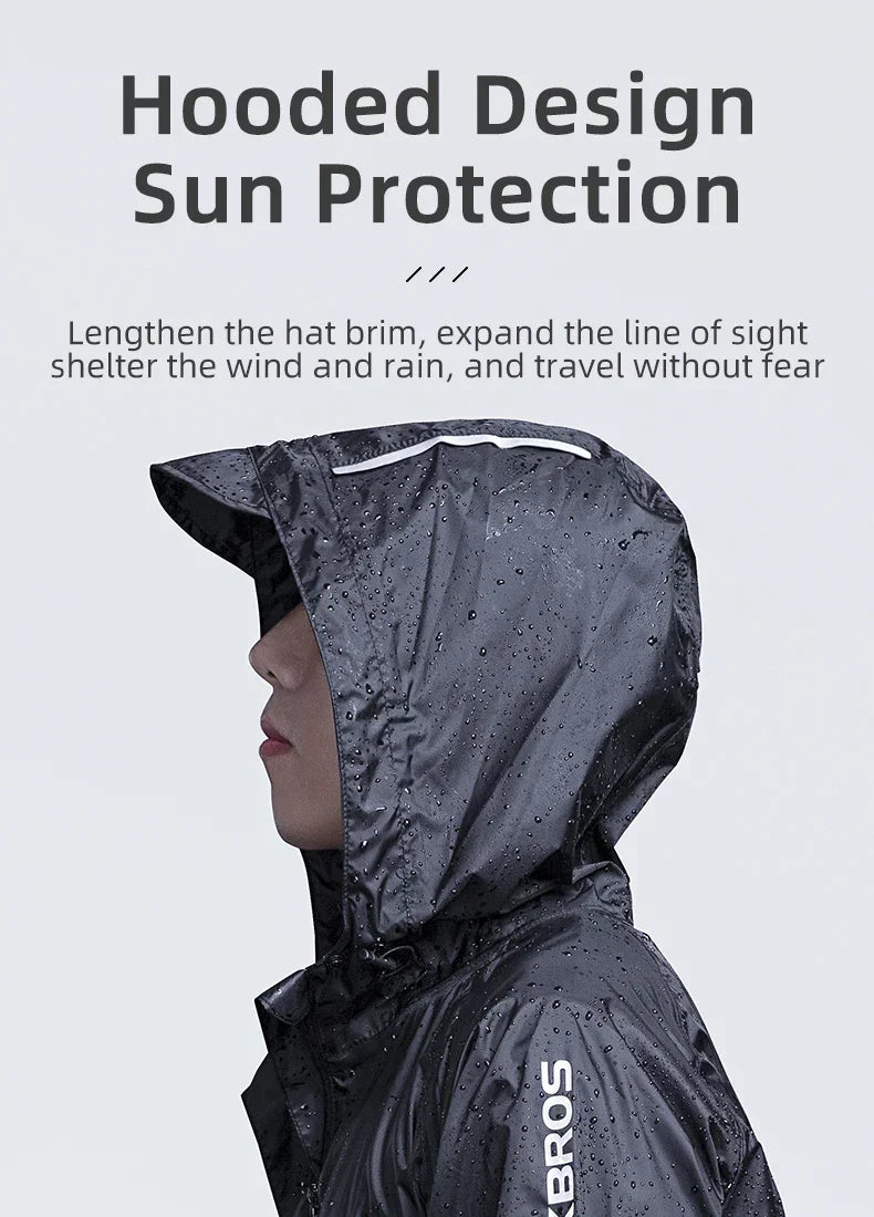 Waterproof Mens Cycling Jacket - Hooded, Nylon, For Rain