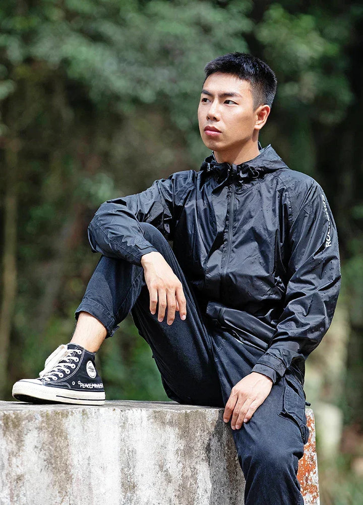 Waterproof Mens Cycling Jacket - Hooded, Nylon, For Rain