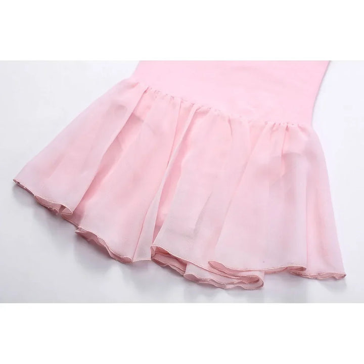 Soft girls ballet leotard with tutu - chiffon skirt, stretch fabric, for dance class