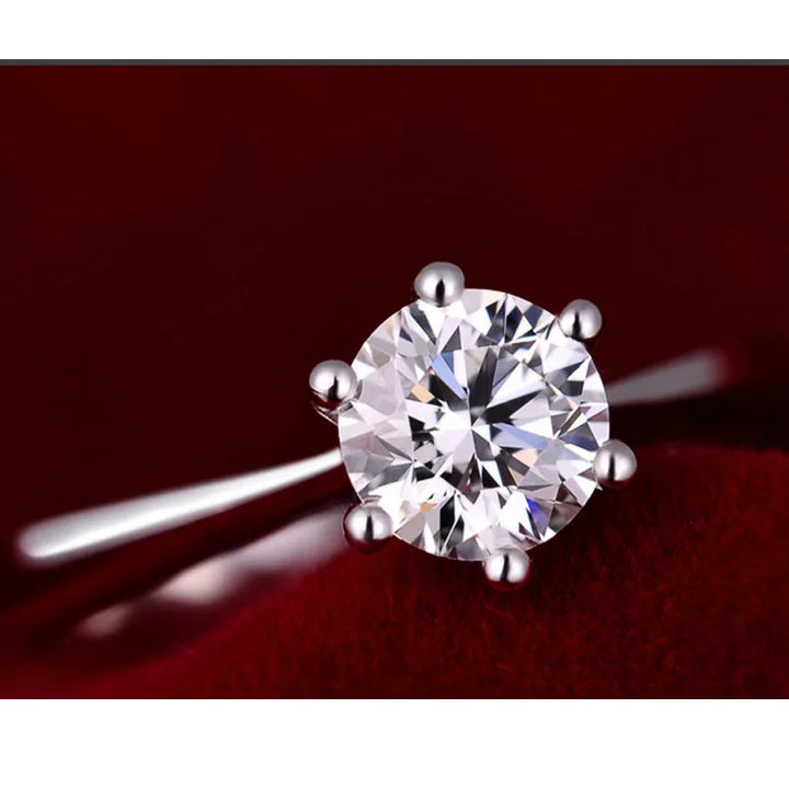 Engagement Ring Sterling Silver Solitaire Ring Austrian Crystal Fall 2026 Timeless Sparkle Gift Idea