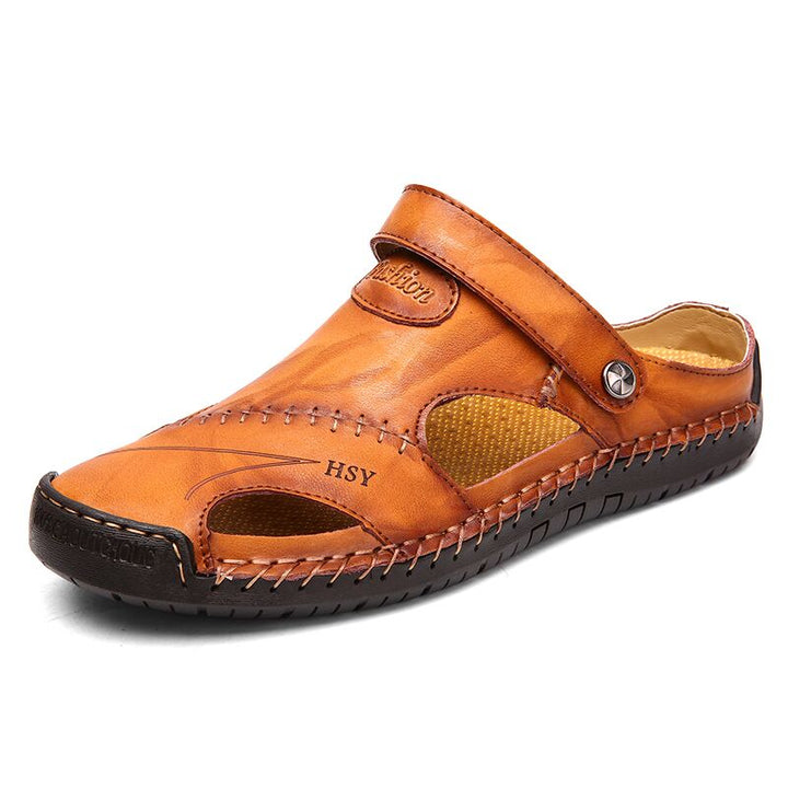 Comfortable Orthopedic Sandals with Non-Slip Rubber Sole and Breathable Mesh Upper, Closed Toe Gladiator Design
