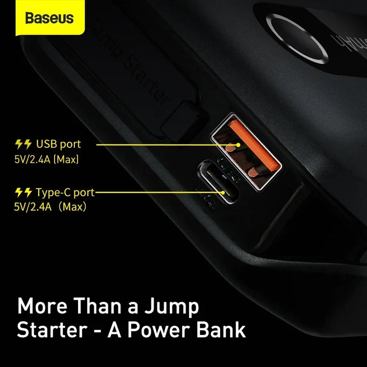 Car Jump Starter 1000A Emergency Booster Power Bank 12V Road Trip Ready For Emergencies