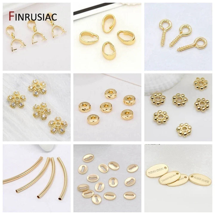 14K Gold Plated Brass jewelry Ring Connectors Pack 10Pc