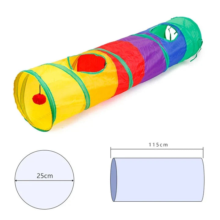 Cat Tunnel Pet Tube - Collapsible Indoor Outdoor Toy for Kittens and Puppies, Fun Hiding and Exercising Puzzle