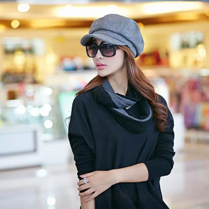 Warm Cozy Women’s Balloon Hat - Vintage Rounded Cotton