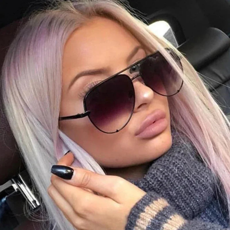 Vintage Aviation Sunglasses for Women - Designer Retro Shades, Gradient Mirror Fashion