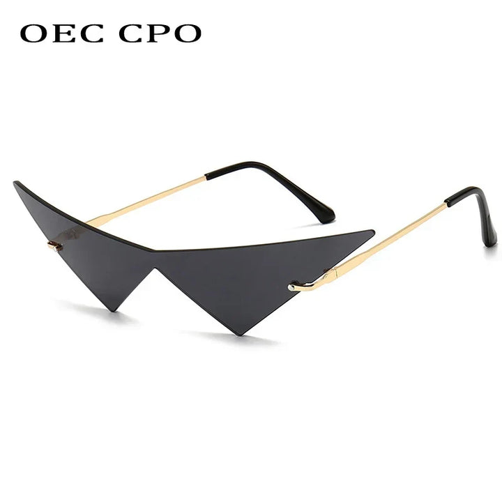 Cat Eye Sunglasses Rimless Oversized Triangle Frame Summer 2026 Trend UV400 Protection
