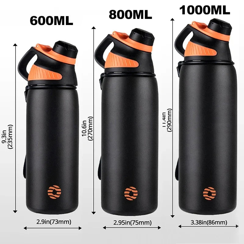 Insulated Water Bottle 1000ml Stainless Steel Vacuum Flask With Magnetic Lid Summer Travel 2026