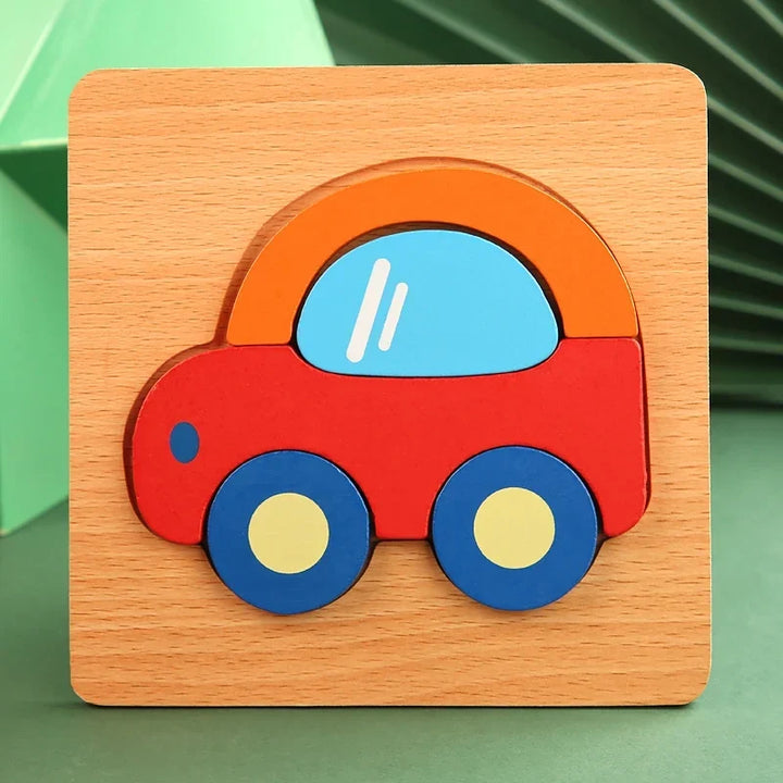 High Quality 3D Wooden Cartoon Animal Puzzle for Kids