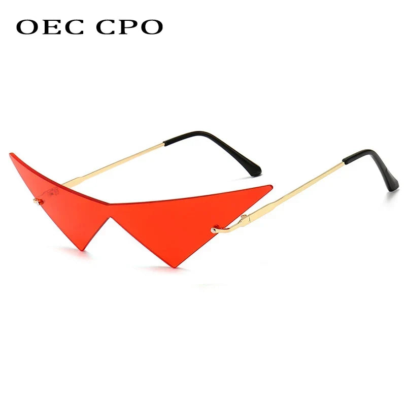 Cat Eye Sunglasses Rimless Oversized Triangle Frame Summer 2026 Trend UV400 Protection