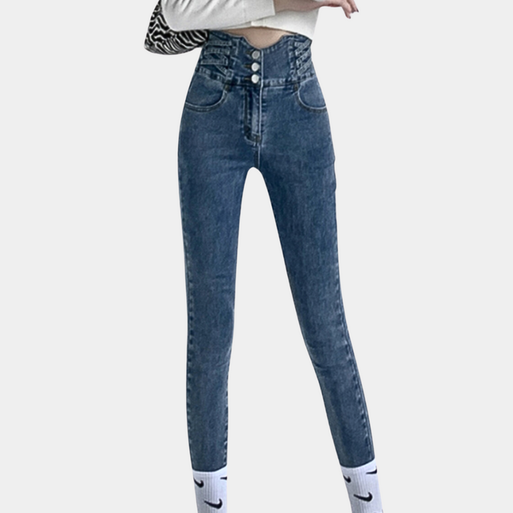 High-Waisted &amp; Fitted women’s jeans – classic design, durable fabric, for everyday wear